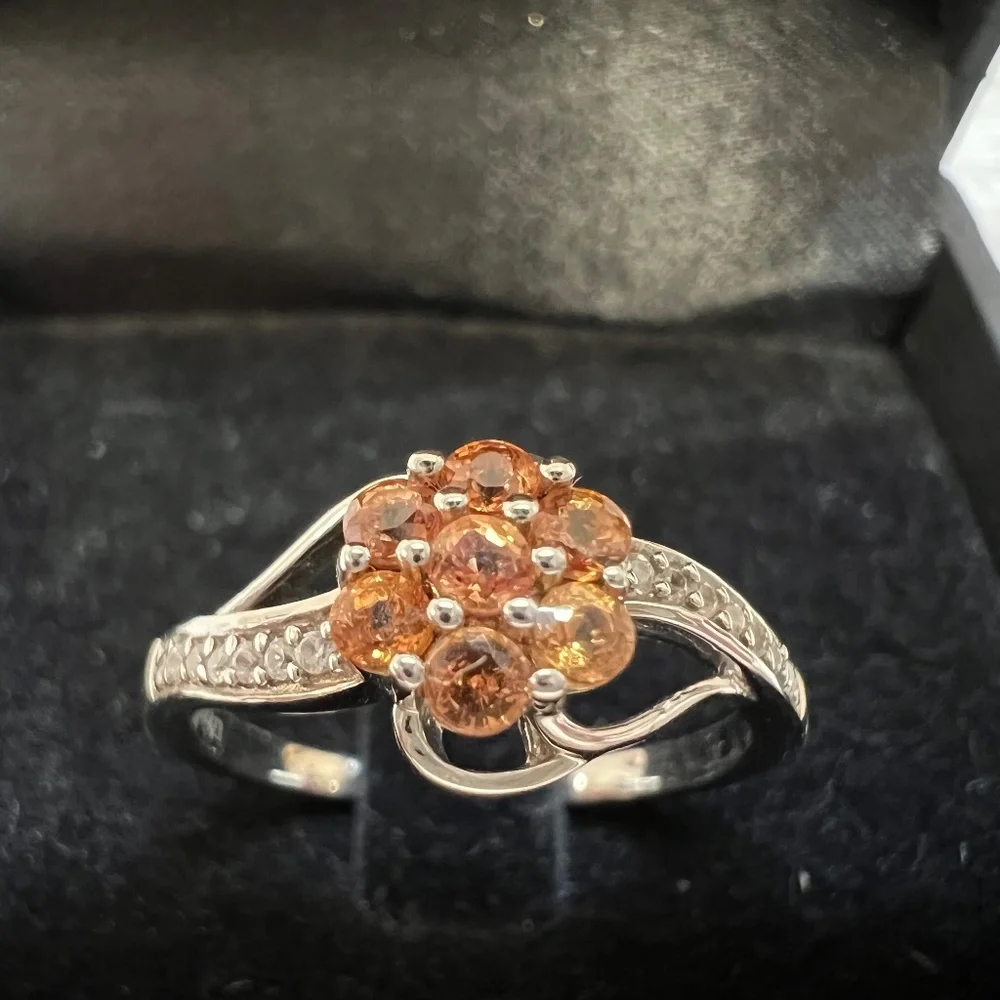 ORANGE SAPPHIRE RING (090) - Picture 3 of 7
